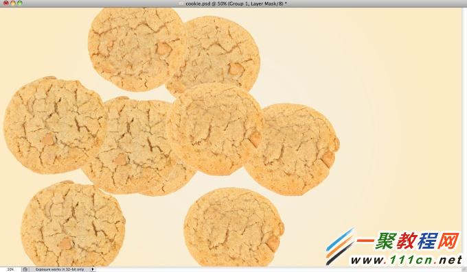 美味的饼干在PS图象处理软件排版