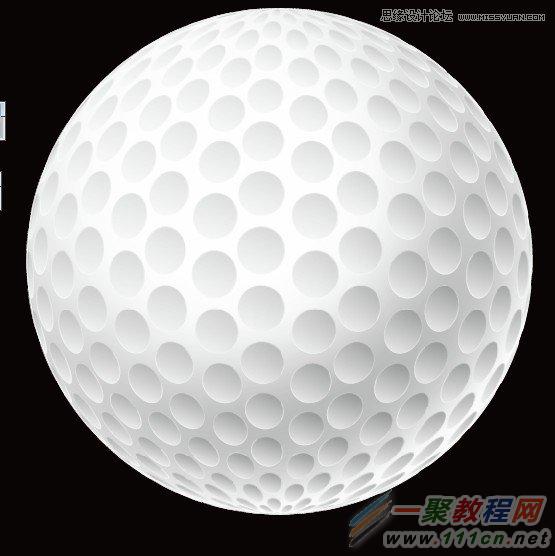 Illustrator绘制白色立体效果的高尔夫球