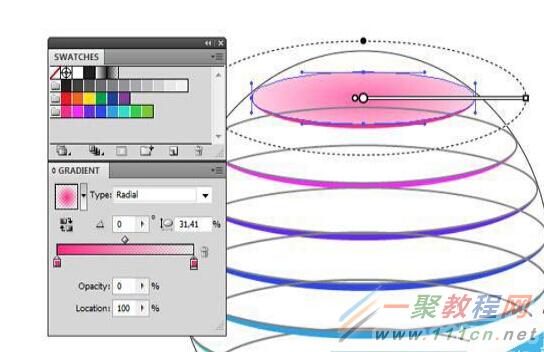 AI制作标志设计用的彩色切片球 脚本之家 AI实例教程10a