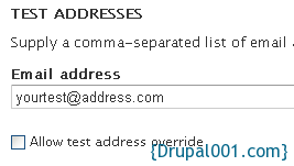 设置测试邮件地址