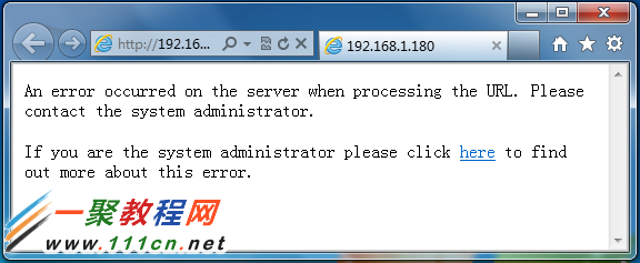 An error occurred on the server when processing the URL. Please contact the system administrator. 